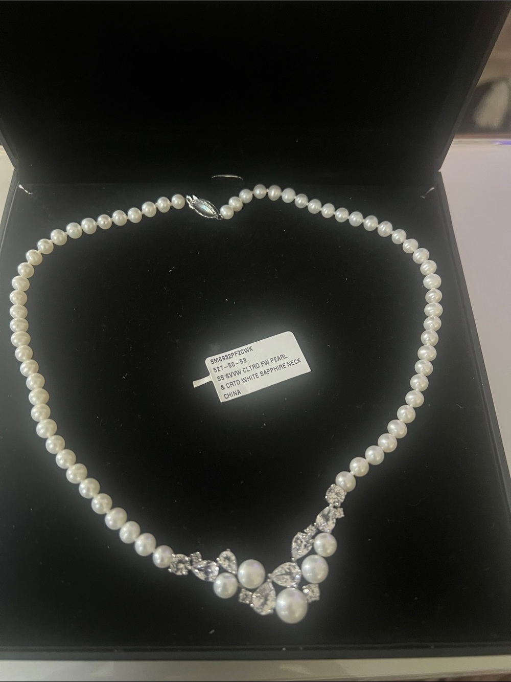 Simply Vera Vera Wang White Pearl and Crystal Necklace - Elegant Women's Jewelry